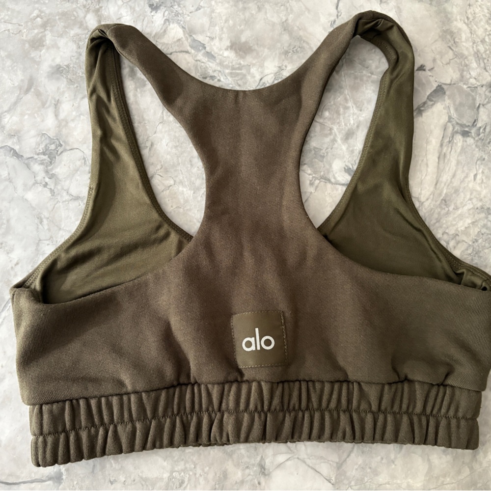 ALO Yoga Khaki Racerback Sports Bra